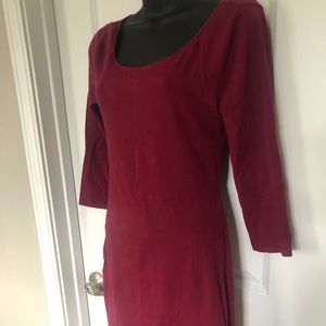Burgundy Dress with Cutout Back